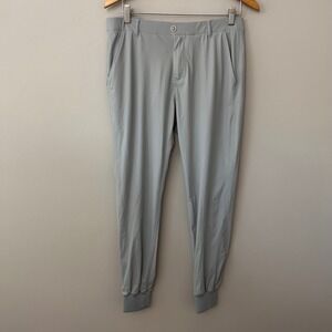 REDVANLY Halliday Mens Medium Light Grey Pull On Jogger Performance Golf Pants